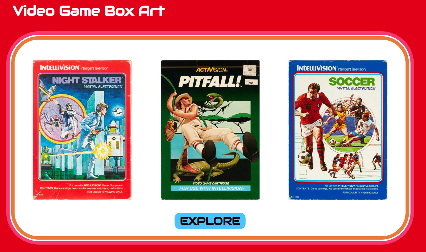 Homepage of Video Game Box Art Website