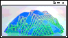 Vaporwave mountain stamp